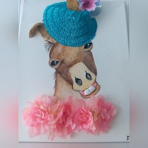 Kids Pink and Blue Floral Hat